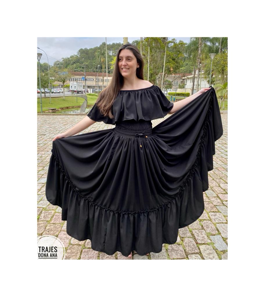 Conjunto de crepe 7,5 de roda Preto 