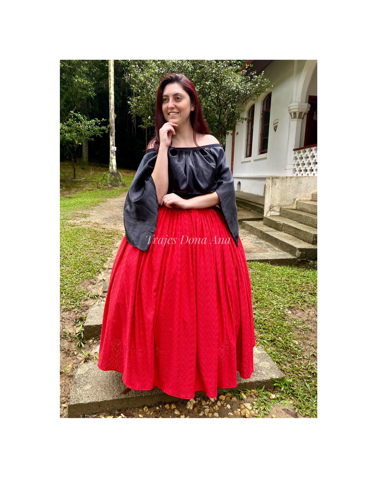 Saia de Pomba Gira vermelha em Malha Lese Trajes Dona Ana