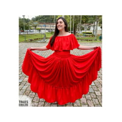 Conjunto de crepe 7,5 de roda Vermelho 