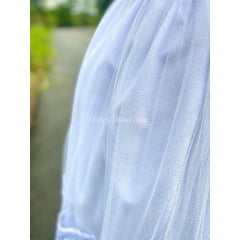 Saia Branca de Cetim com Glitter