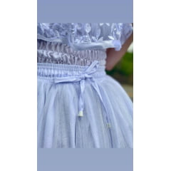 Saia Branca de Cetim com Glitter