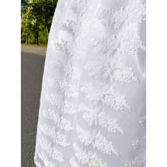 Saia de Tule Bordado Branco com Paetê